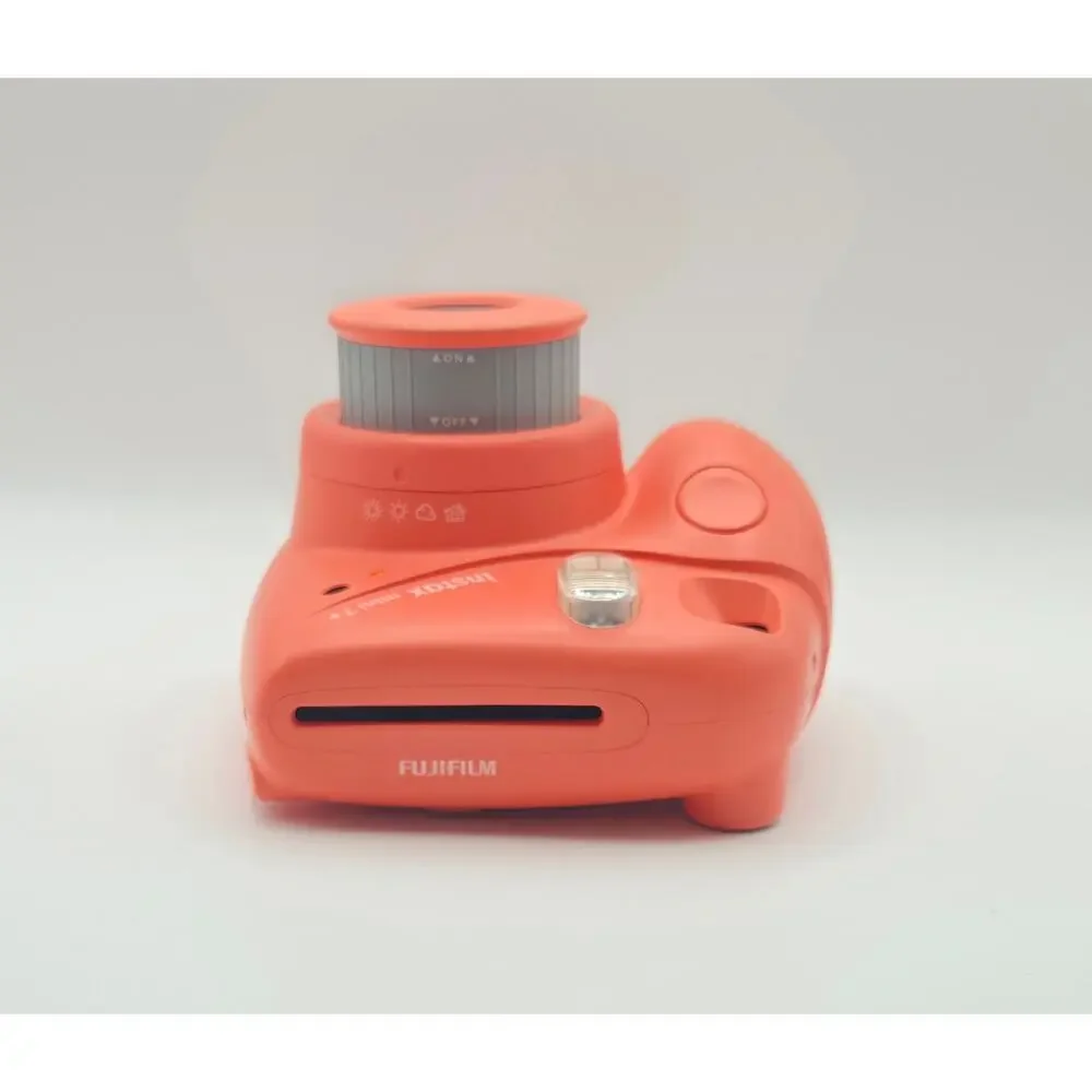 Fujifilm Instax Mini 7+ Instant Film Camera Coral Pink Tested Flash Works